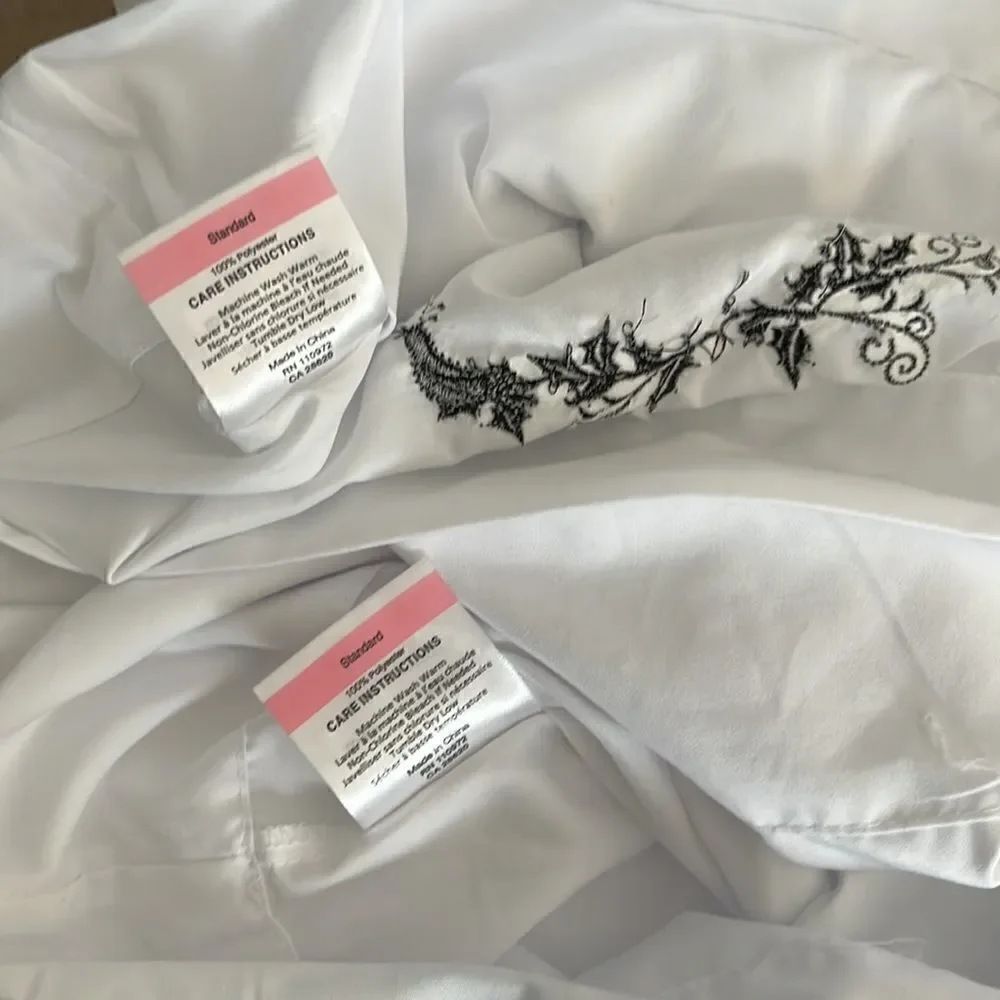 The Eclipse Collect Bright White Pillowcases with Custom Embroidery- Standard